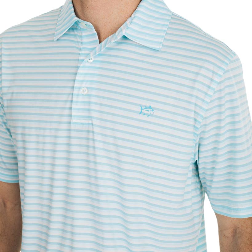 Heathered Driver Striped Brrr Performance Polo by Southern Tide - Country Club Prep