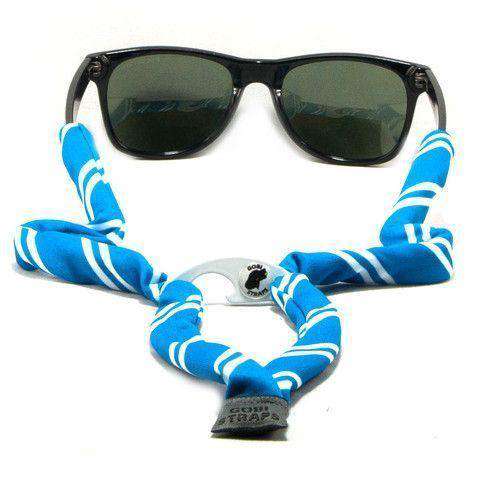 Blue & White Bottle Opener Striped Sunglass Straps by Gobi Straps - Country Club Prep