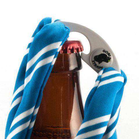 Blue & White Bottle Opener Striped Sunglass Straps by Gobi Straps - Country Club Prep