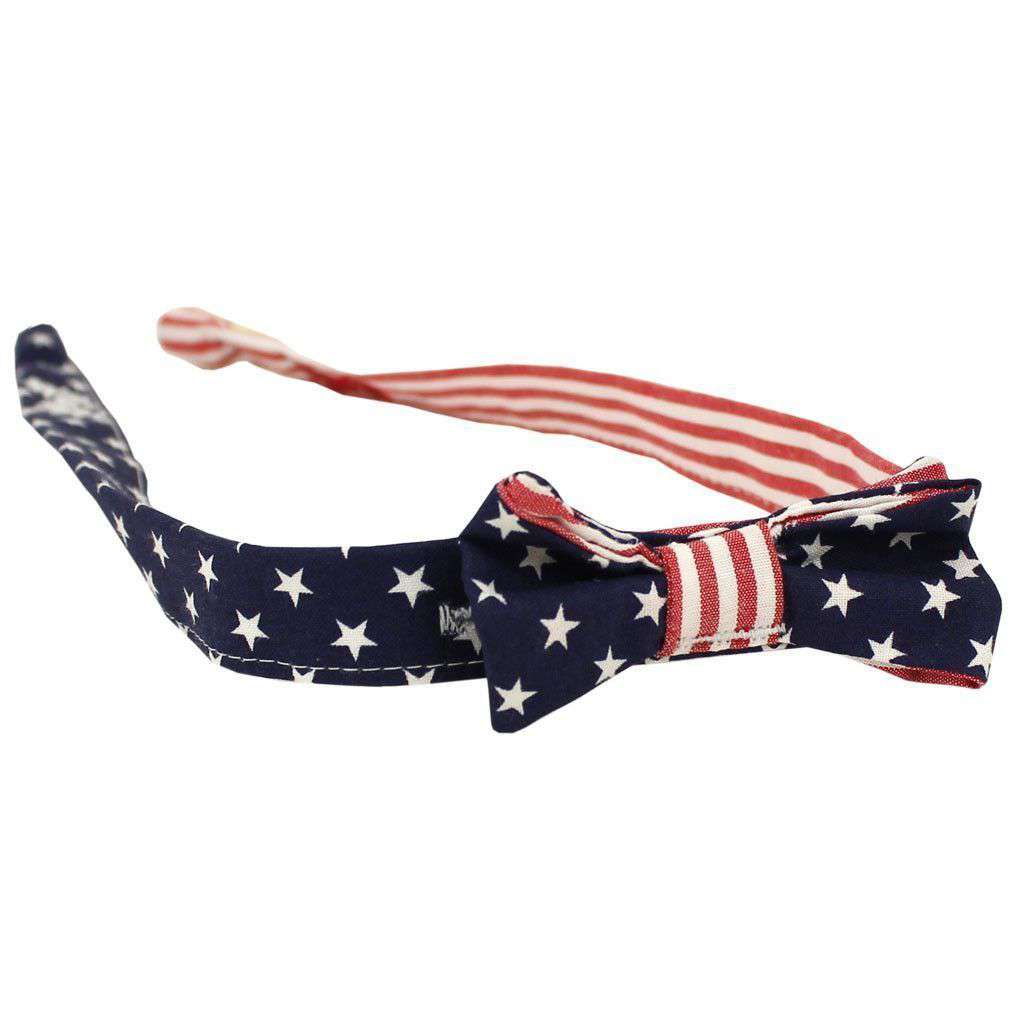 Bow Tie Sunglass Straps in Stars & Stripes by Fraternity Collection - Country Club Prep