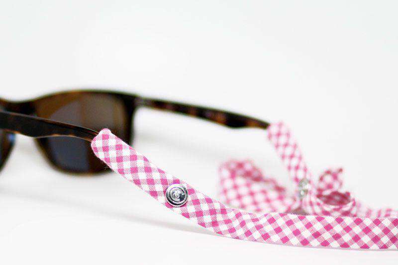 Gingham Generation 2.0 Sunglass Straps in Pink by CottonSnaps - Country Club Prep