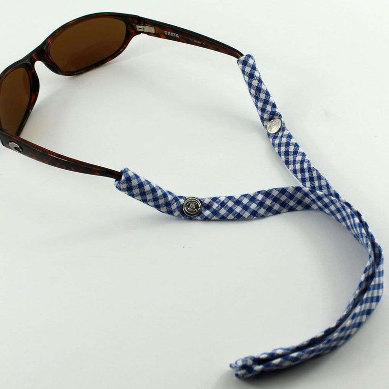 Gingham Generation 2.0 Sunglass Straps in Royal Blue by CottonSnaps - Country Club Prep