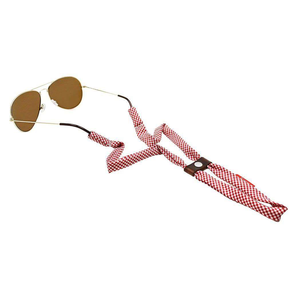Gingham Sunglass Straps in Red by Knot Clothing & Belt Co. - Country Club Prep