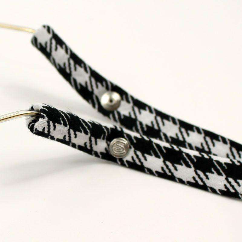 Houndstooth Sunglass Straps in Black and White by CottonSnaps - Country Club Prep