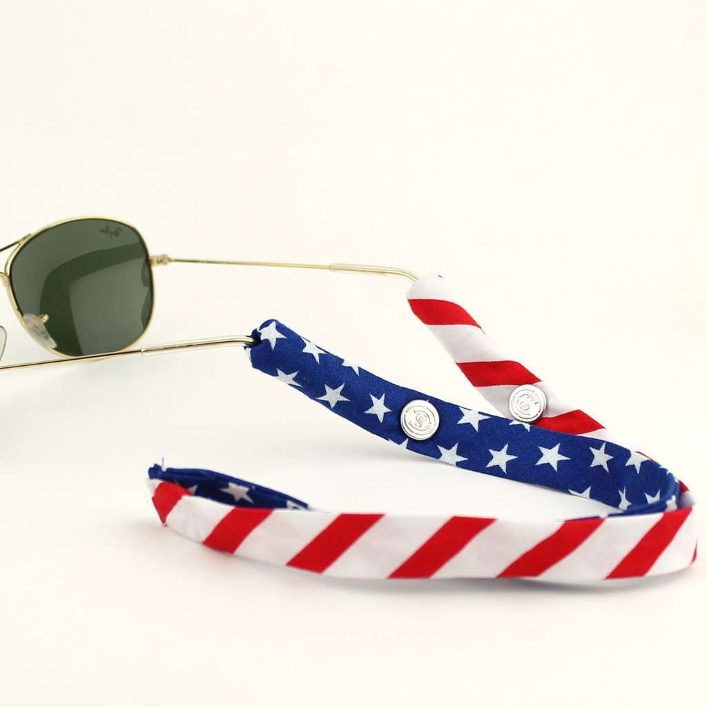 Limited Edition Land of the Free Sunglass Straps by CottonSnaps - Country Club Prep