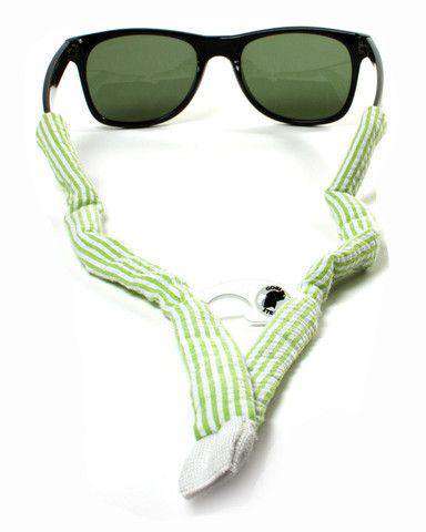 Mint Green Seersucker Bottle Opener Sunglass Straps by Gobi Straps - Country Club Prep