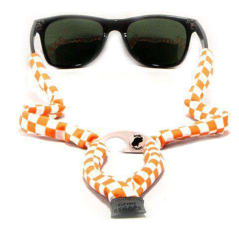 Orange & White Check Bottle Opener Sunglass Straps by Gobi Straps - Country Club Prep