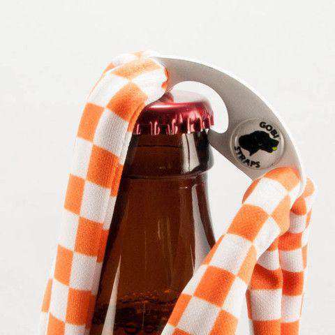 Orange & White Check Bottle Opener Sunglass Straps by Gobi Straps - Country Club Prep