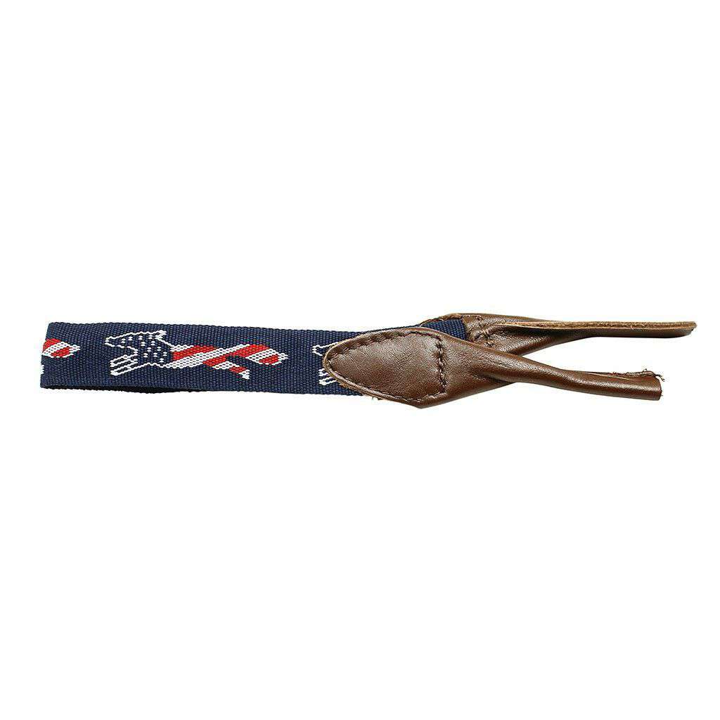 Patriotic Longshanks Sunglass Straps in Red, White, and Blue by 39th Parallel - Country Club Prep