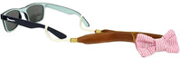 Pink Seersucker Bow Sunglass Straps by Apparel by PW - Country Club Prep
