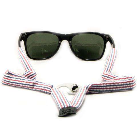 Red, White & Blue Seersucker Bottle Opener Sunglass Straps by Gobi Straps - Country Club Prep