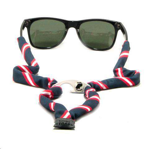 Red, White & Navy Bottle Opener Striped Sunglass Straps by Gobi Straps - Country Club Prep