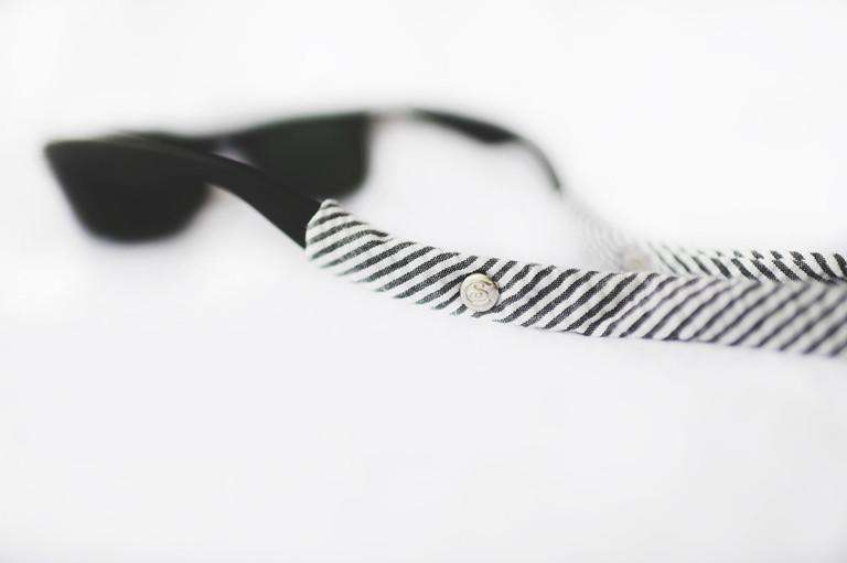 Seersucker Generation 2.0 Sunglass Straps in Black by CottonSnaps - Country Club Prep