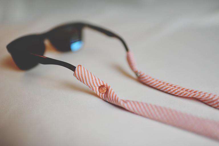 Seersucker Generation 2.0 Sunglass Straps in Orange by CottonSnaps - Country Club Prep