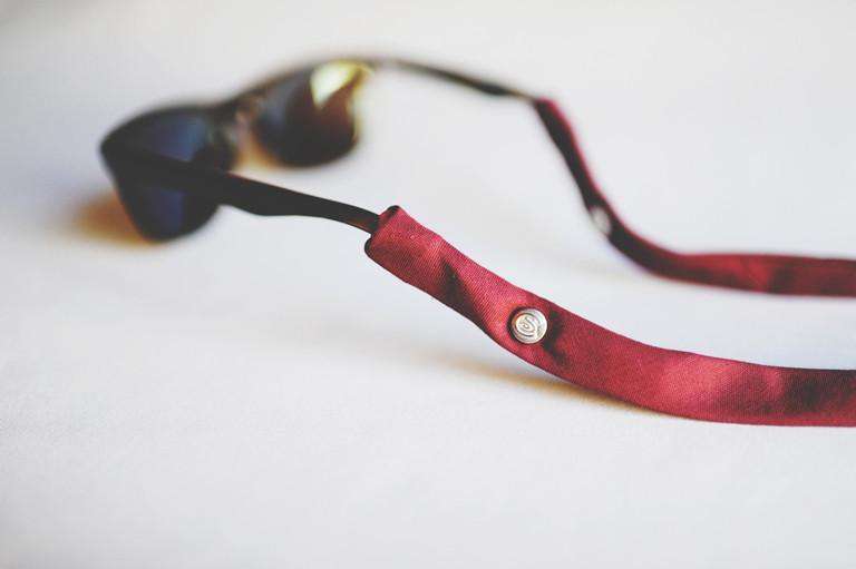 Sunglass Straps in Maroon by CottonSnaps - Country Club Prep