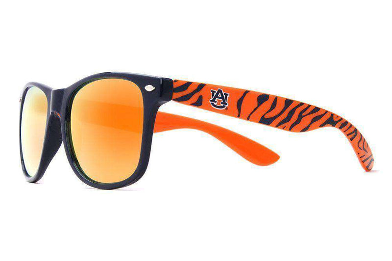 Auburn Tiger Stripe Throwback Sunglasses in Blue and Orange by Society43 - Country Club Prep