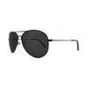 Black Mile High Aviators with Polarized Smoke Lenses by Knockaround - Country Club Prep