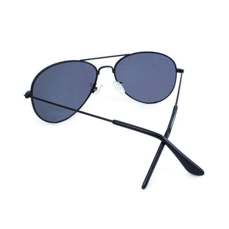 Black Mile High Aviators with Polarized Smoke Lenses by Knockaround - Country Club Prep