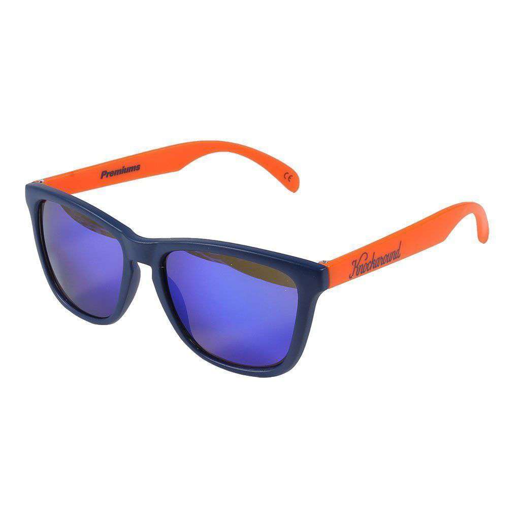 Blue and Orange Classic Sunglasses with Polarized Moonshine Lenses by Knockaround - Country Club Prep