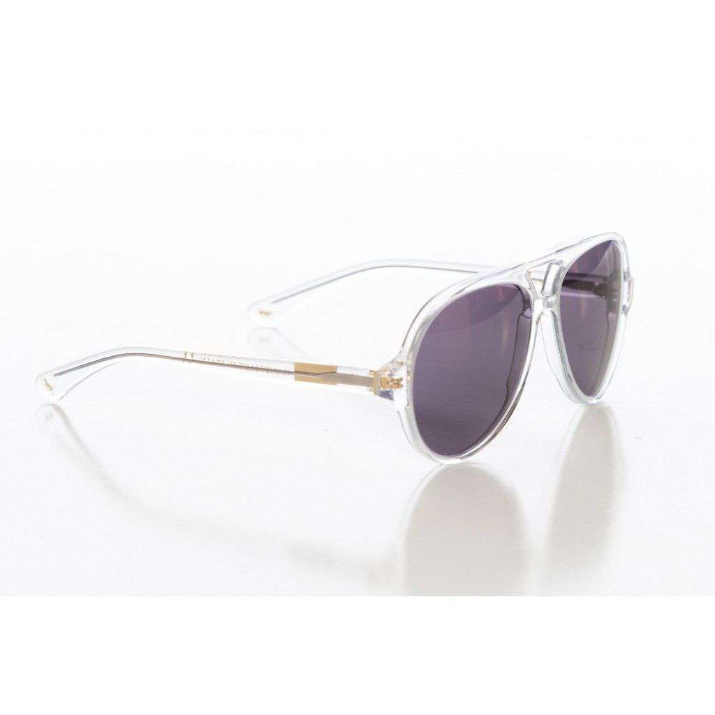 Egan Sunglasses in Clear with Grey Lens by Red's Outfitters - Country Club Prep