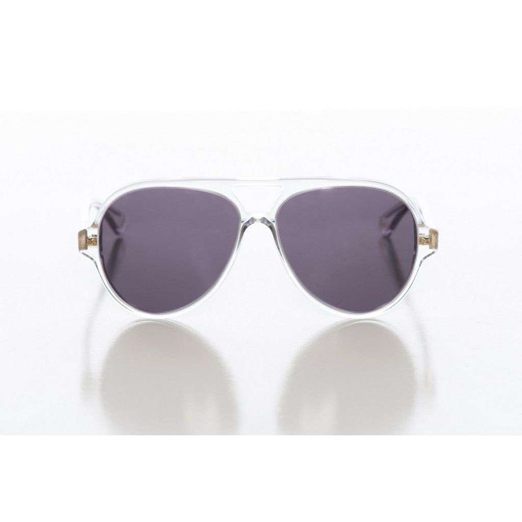 Egan Sunglasses in Clear with Grey Lens by Red's Outfitters - Country Club Prep