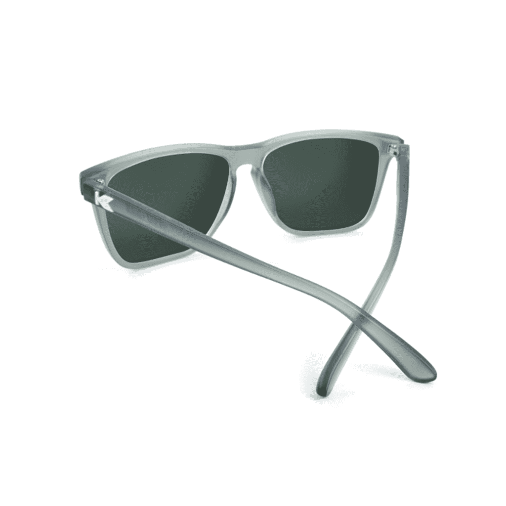 Fast Lane Frosted Grey Sunglasses with Polarized Green Moonshine Lenses by Knockaround - Country Club Prep