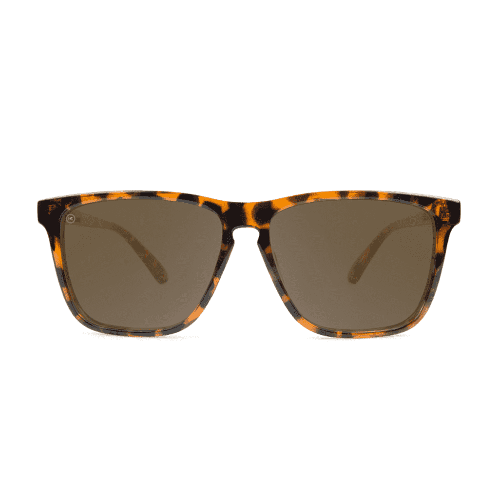 Fast Lane Glossy Tortoise Shell Sunglasses with Polarized Amber Lenses by Knockaround - Country Club Prep