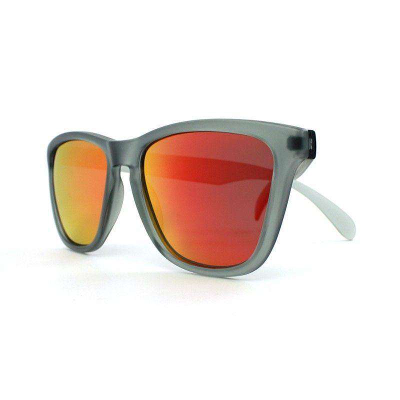 Frosted Grey Premium Sunglasses with Polarized Red Sunset Lenses by Knockaround - Country Club Prep
