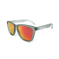 Frosted Grey Premium Sunglasses with Polarized Red Sunset Lenses by Knockaround - Country Club Prep