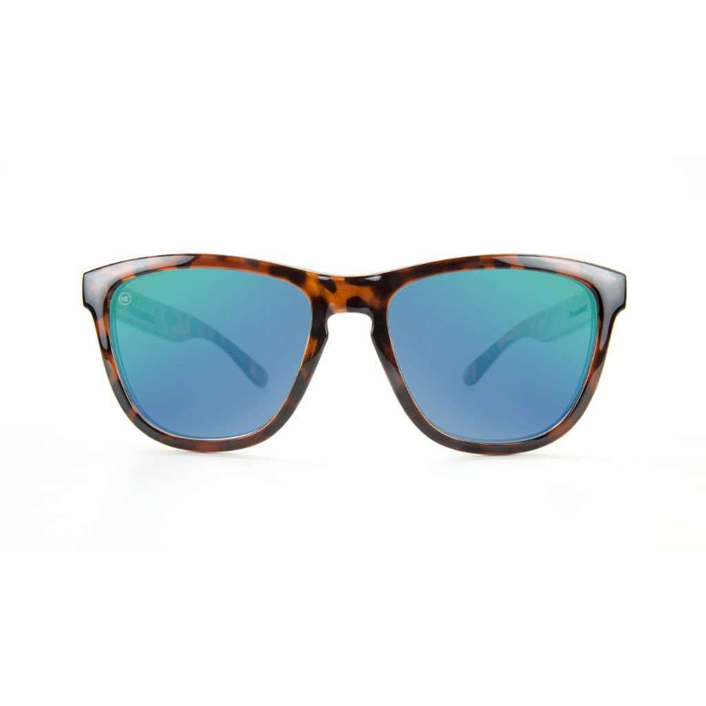 Glossy Tortoise Shell Premiums with Green Moonshine Lenses by Knockaround - Country Club Prep