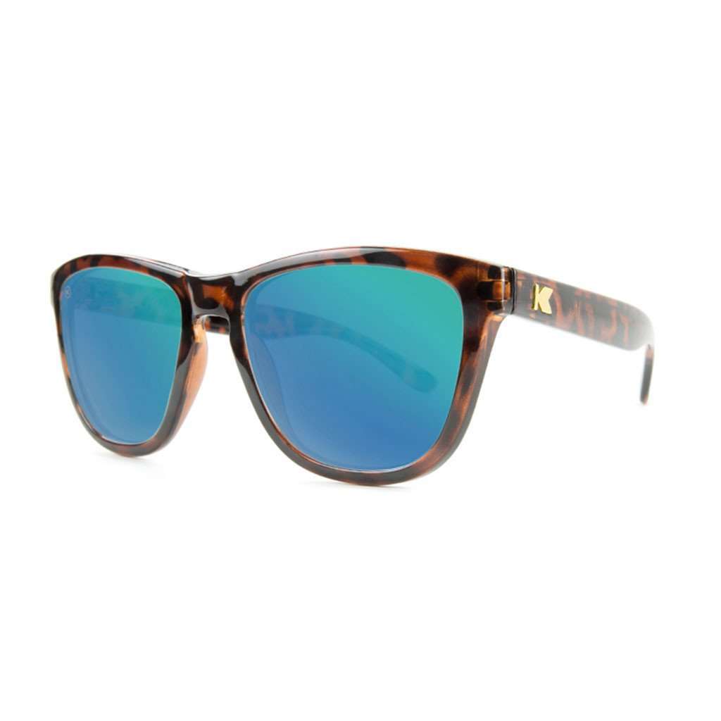 Glossy Tortoise Shell Premiums with Green Moonshine Lenses by Knockaround - Country Club Prep