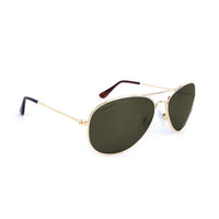 Gold Mile High Aviators with Polarized Green Lenses by Knockaround - Country Club Prep