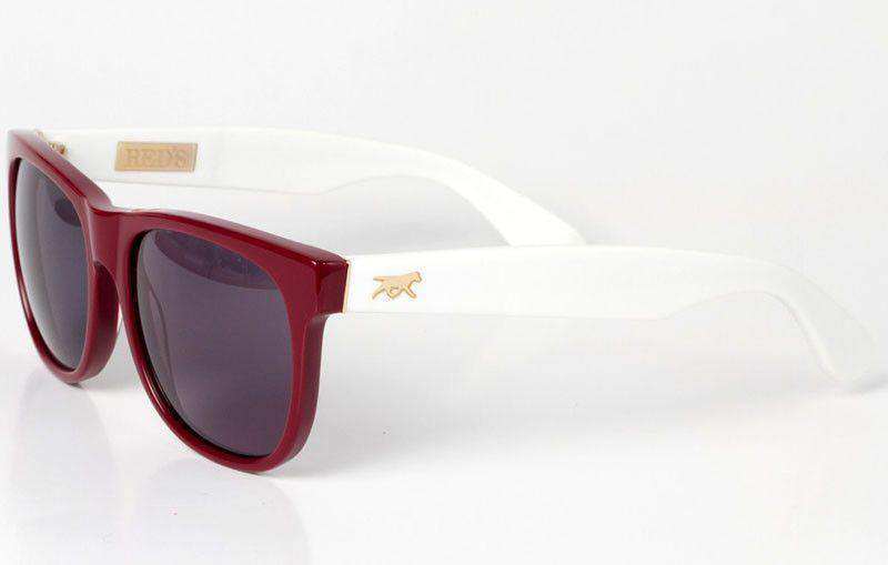 Gregory Sunglasses in Wine Red and White Arms by Red's Outfitters - Country Club Prep