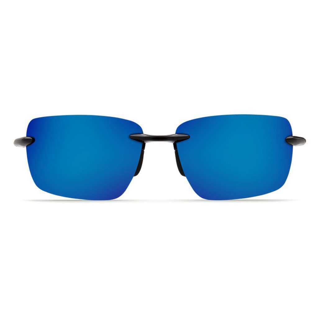 Gulf Shore Sunglasses in Shiny Black with Blue Mirror 580P Lenses by Costa Del Mar - Country Club Prep