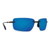 Gulf Shore Sunglasses in Shiny Black with Blue Mirror 580P Lenses by Costa Del Mar - Country Club Prep