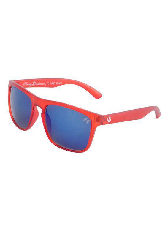 Matte Crystal Sunglasses in Red with Smoke Blue Lens by Rowdy Gentleman - Country Club Prep