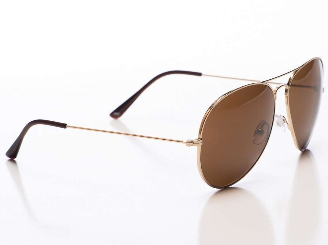 Mavericks Sunglasses in Gold Frame with Dark Savannah Lens by Red's Outfitters - Country Club Prep