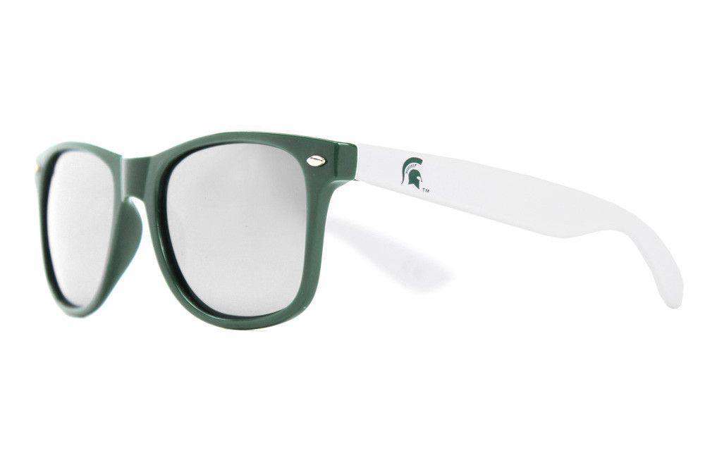 Michigan State Throwback Sunglasses in Green and White by Society43 - Country Club Prep