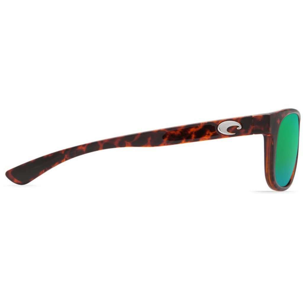 Prop Tortoise Sunglasses with Green Mirror 580P Lenses by Costa Del Mar - Country Club Prep