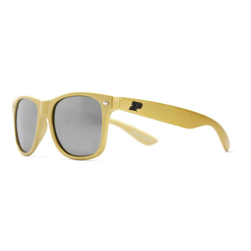Purdue Throwback Sunglasses in Gold by Society43 - Country Club Prep