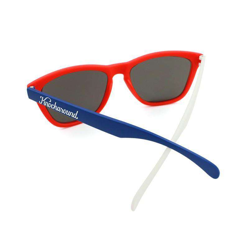 Red, White & Blue Premium Sunglasses with Smoke Lenses by Knockaround - Country Club Prep