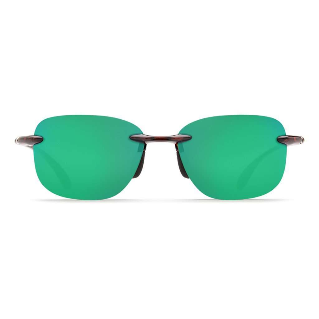 Seagrove Sunglasses in Shiny Tortoise with Green Mirror 580P Lenses by Costa Del Mar - Country Club Prep
