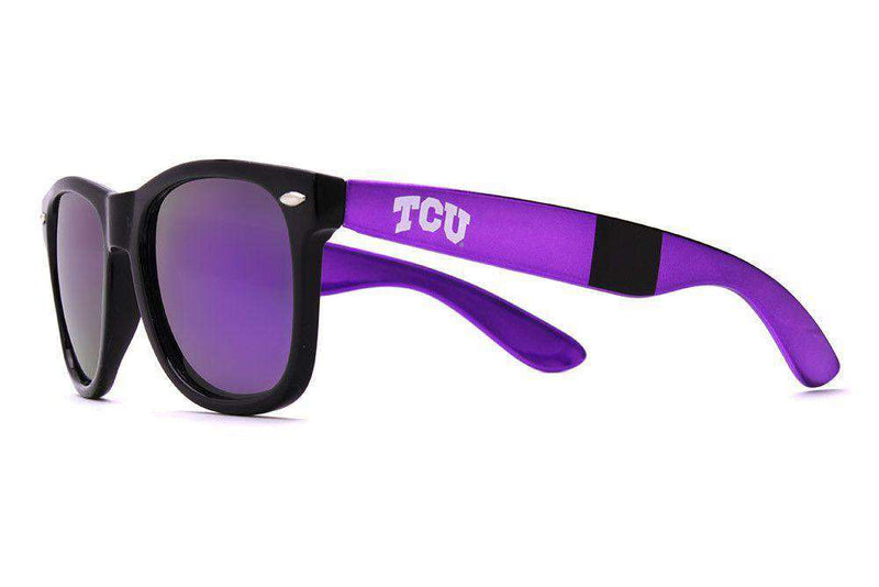 TCU Throwback Sunglasses in Black and Purple by Society43 - Country Club Prep