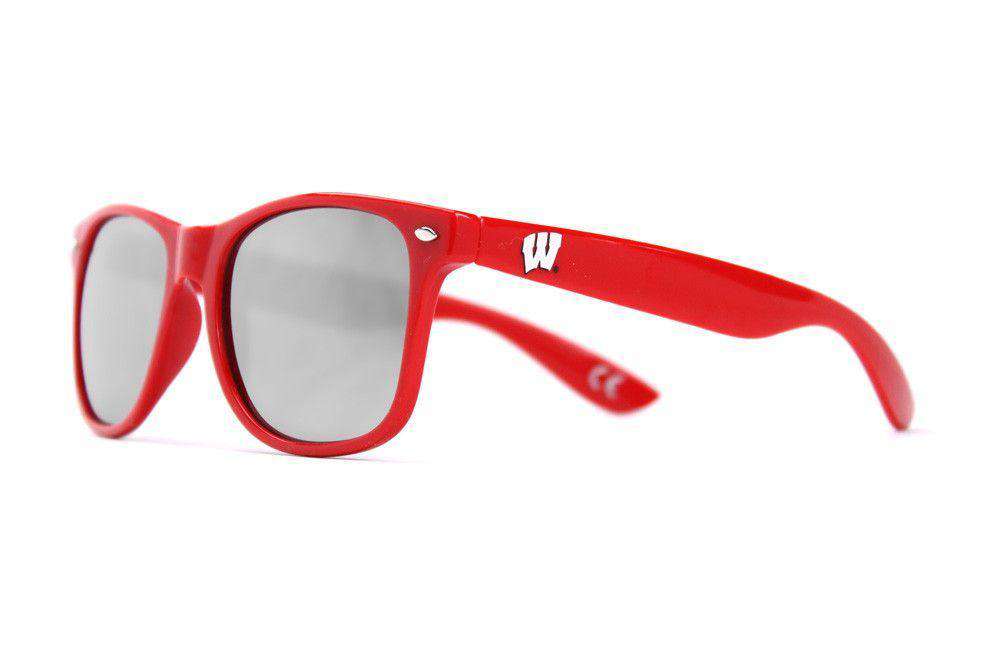 Society43 University of Wisconsin Throwback Sunglasses in Red Country Club Prep