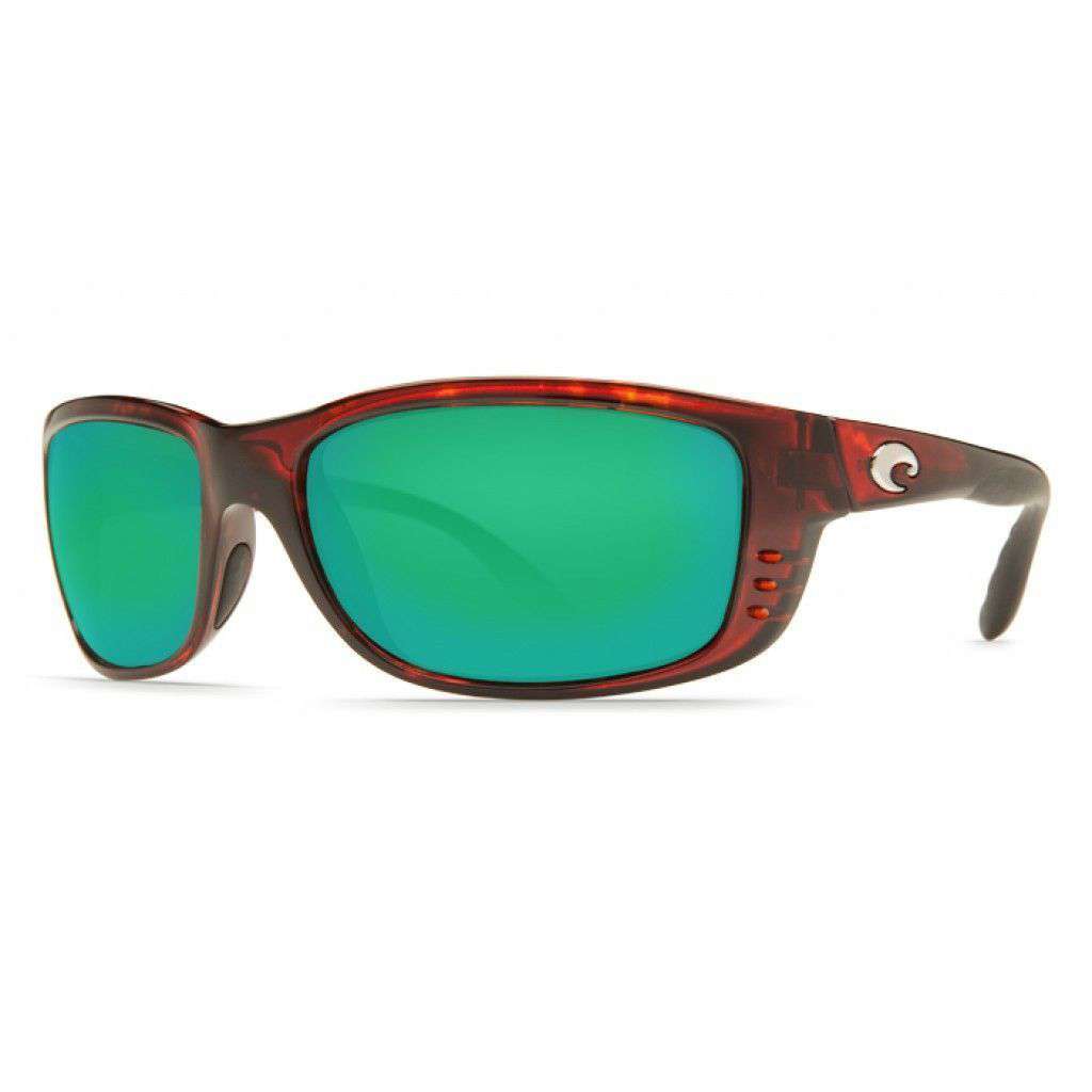 Zane Tortoise Sunglasses with Green Mirror 400G Lenses by Costa Del Mar - Country Club Prep