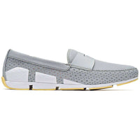 Men's Breeze Penny Loafer in Light Gray, White & Faded Lemon by SWIMS - Country Club Prep