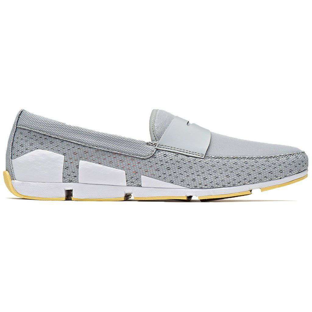 Men's Breeze Penny Loafer in Light Gray, White & Faded Lemon by SWIMS - Country Club Prep