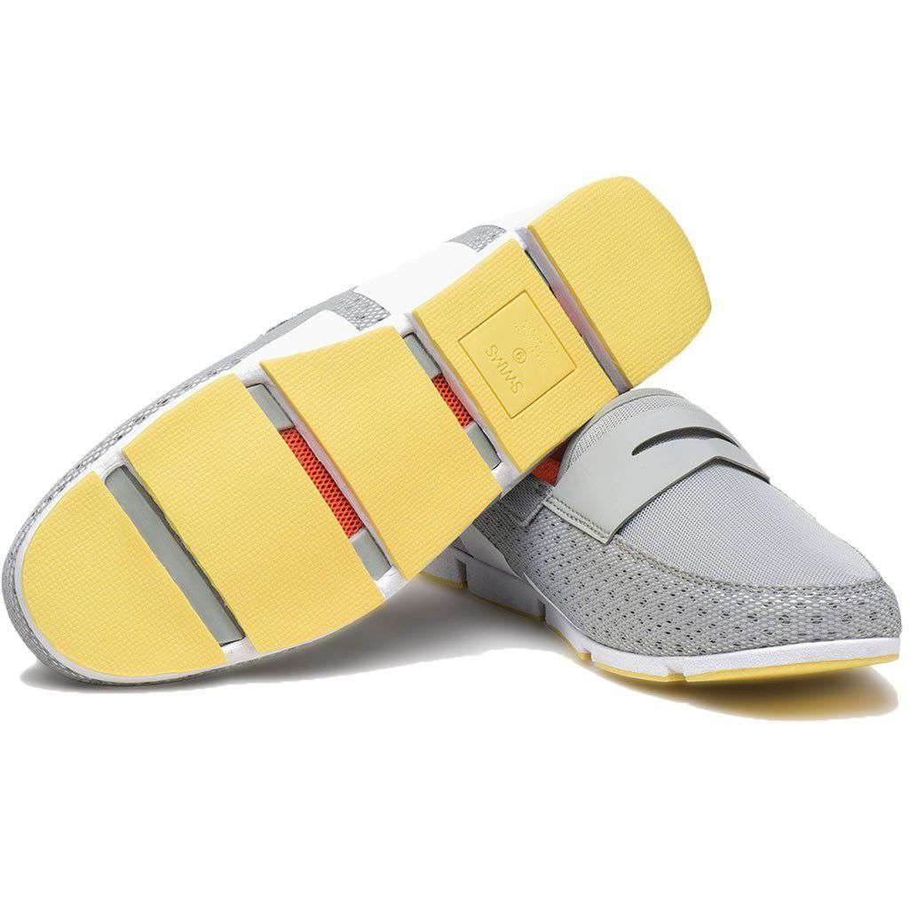 Men's Breeze Penny Loafer in Light Gray, White & Faded Lemon by SWIMS - Country Club Prep