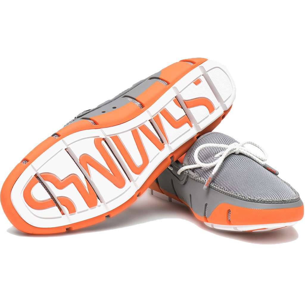 Men's Stride Lace Loafer in Orange, Grey & White Fleck by SWIMS - Country Club Prep