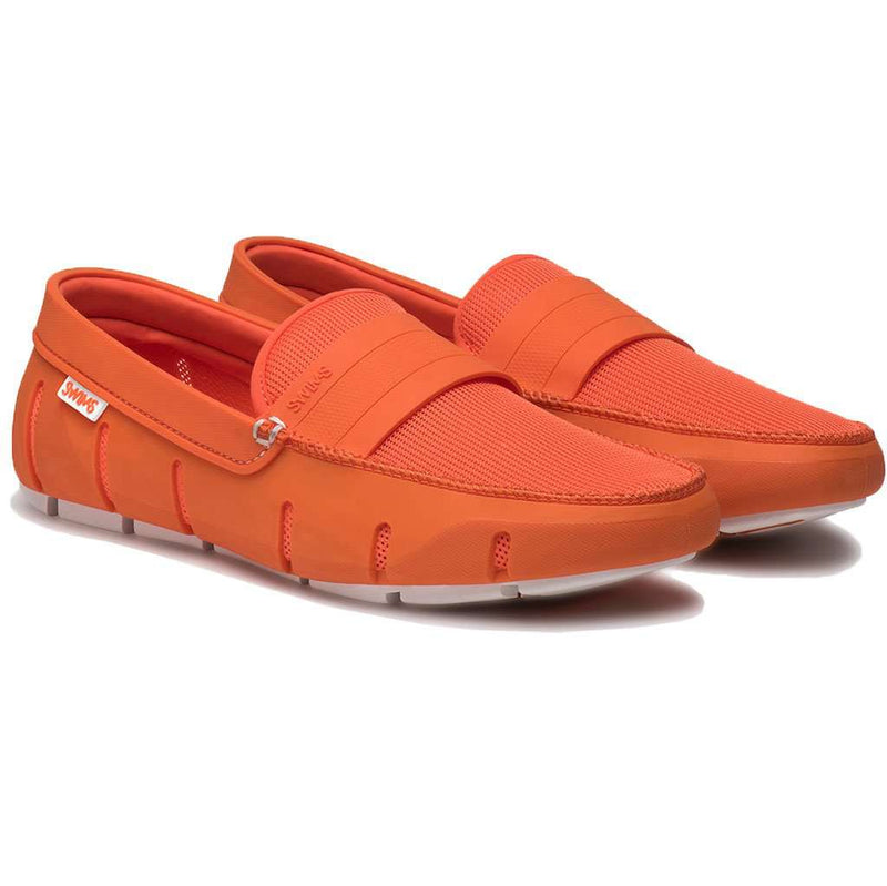 Men's Stride Single Band Keeper Loafer in Orange & White by SWIMS - Country Club Prep